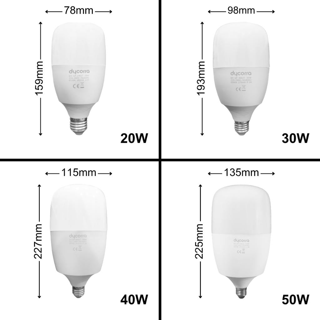 Dycorra LED High Power Bulb E27 20W 30W 40W 50W Day Warm