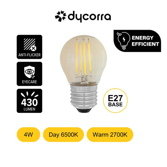 Dycorra LED Filament Bulb G45 (Tint) E27 4W Day Warm