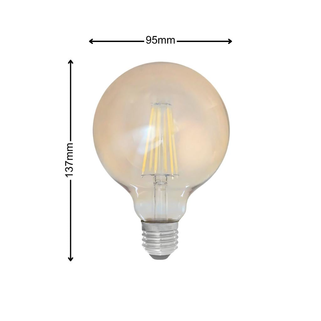 Dycorra LED Filament Bulb G95 (Tint) E27 8W Day Warm