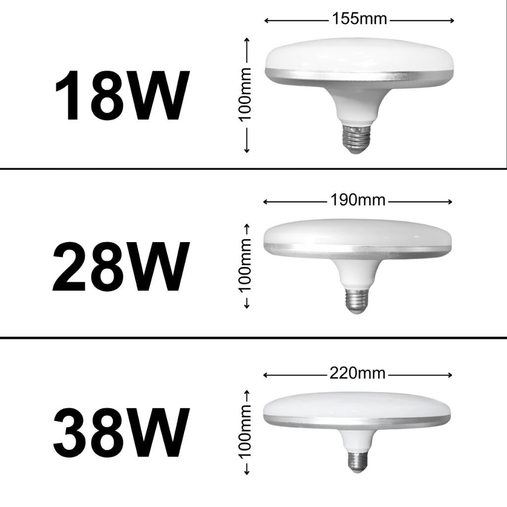 Dycorra LED UFO Light Bulb E27 18W 28W 38W Day Warm