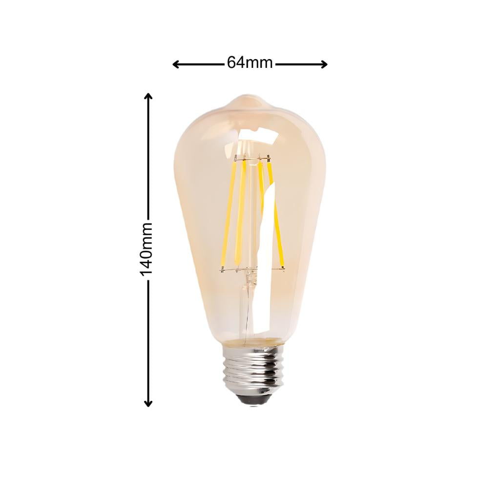 Dycorra LED Filament Bulb ST64 (Tint) E27 8W Day Warm
