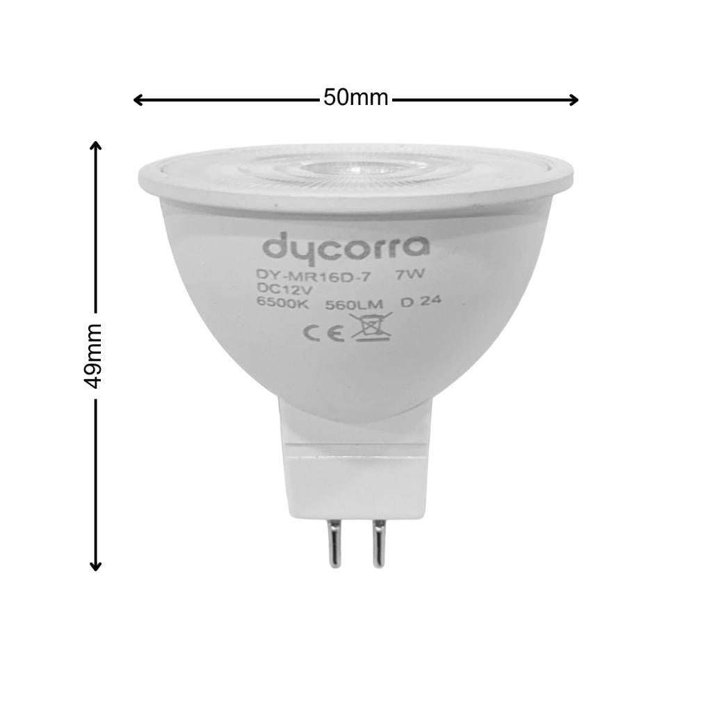 Dycorra LED MR16 Spotlight 12V 240V Bulb 7W Day Warm