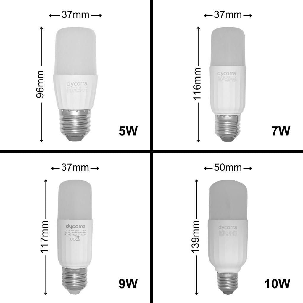 Dycorra LED Pin Bulb E27 5W 7W 9W 10W Day Cool Warm