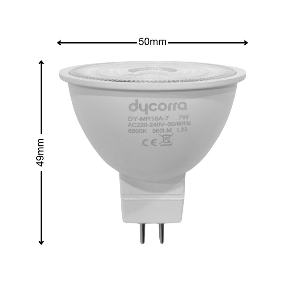 Dycorra LED MR16 Spotlight 12V 240V Bulb 7W Day Warm