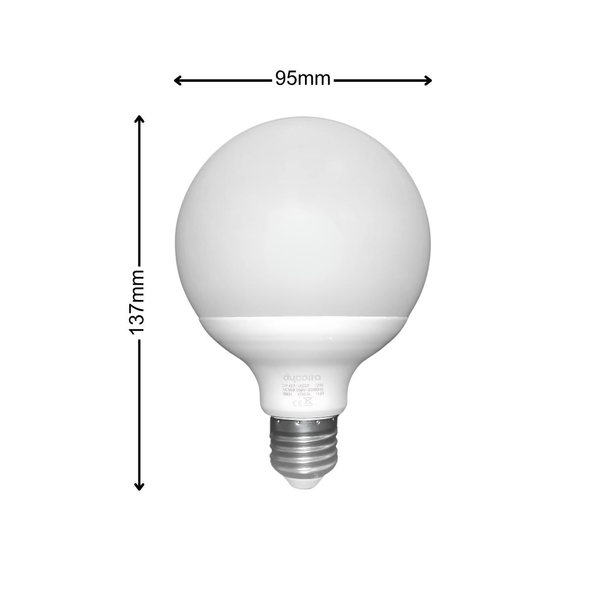 Dycorra LED Globe Bulb G95 E27 12W Day Warm
