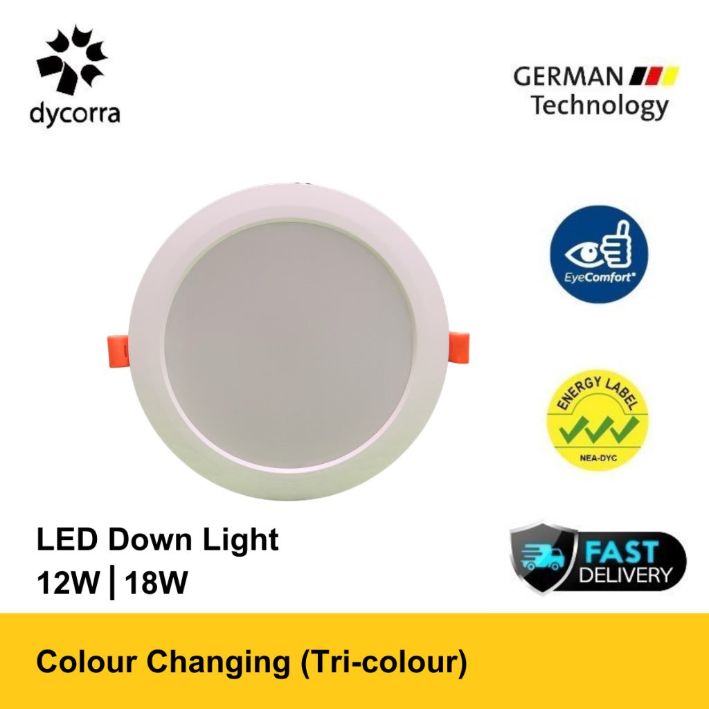 Dycorra LED Round Panel Light Tri-Colour 3000K-6500K