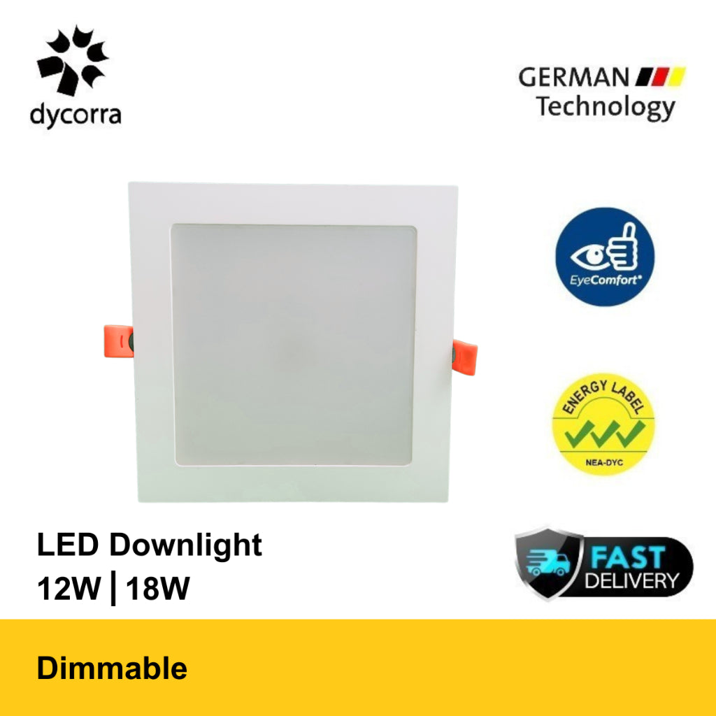 Dycorra LED Square Panel Light Warm 3000K (Dimmable)
