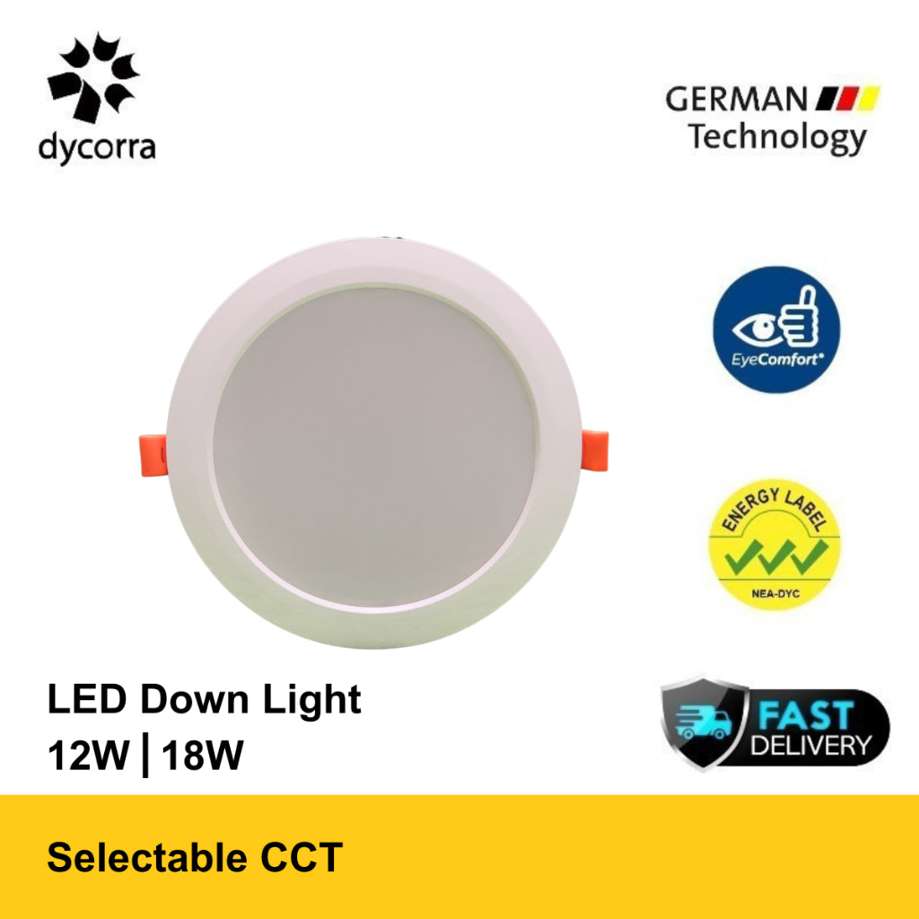 Dycorra LED Round Panel Light Downlight Day Warm Cool Selectable CCT