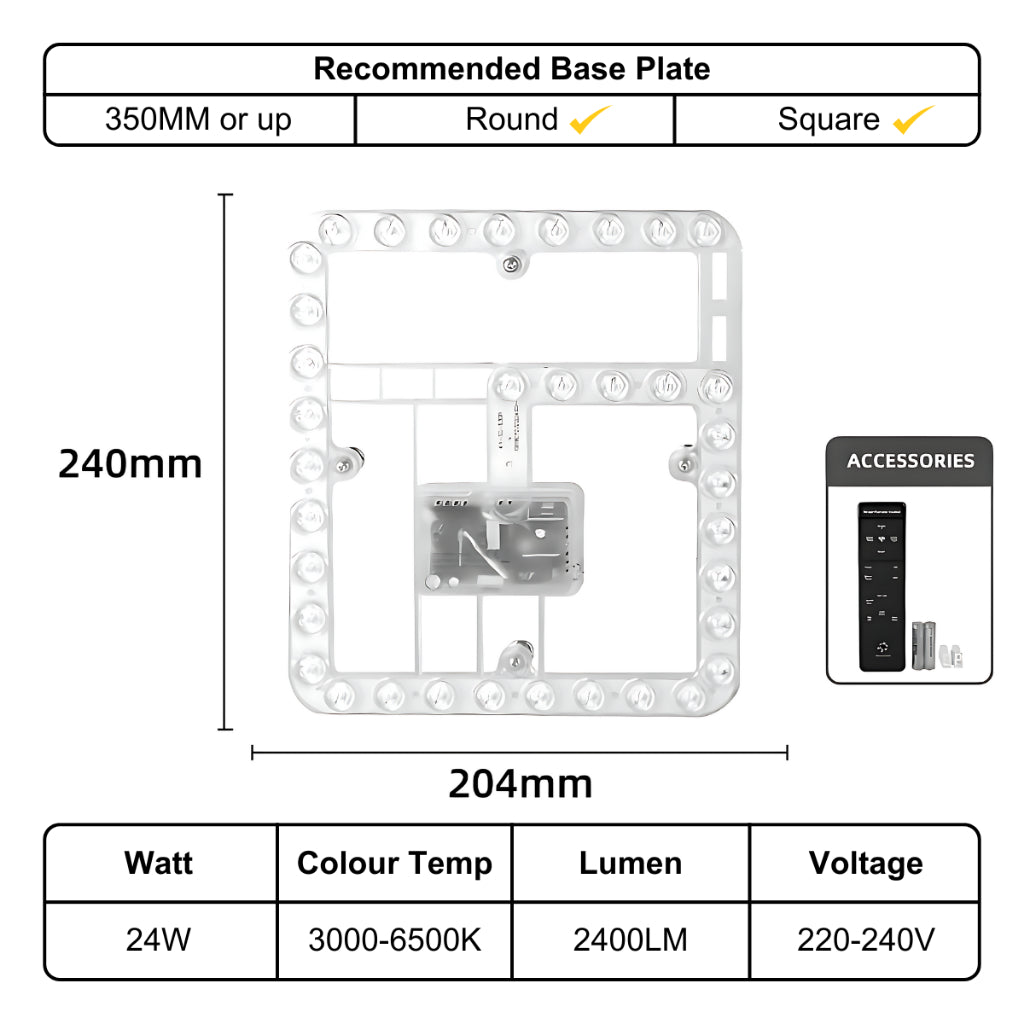Dycorra LED Magnetic Panel Module 18W 24W 36W 48W 60W Tri-Colour Day Ceiling Light Replacement