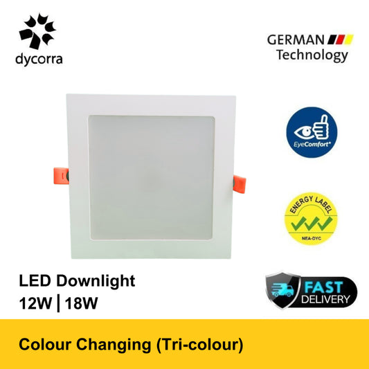 Dycorra LED Square Panel Light Tri-Colour 3000K-6500K
