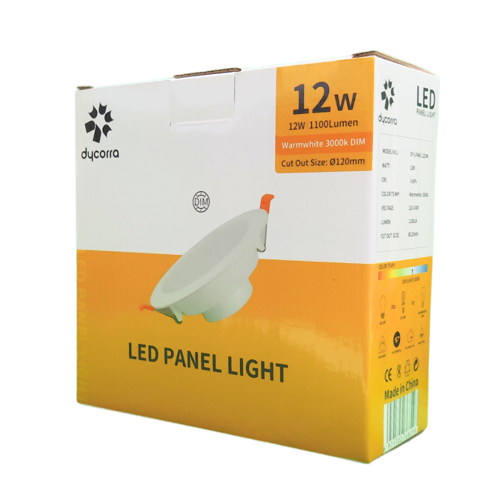 Dycorra LED Round Panel Light Tri-Colour 3000K-6500K