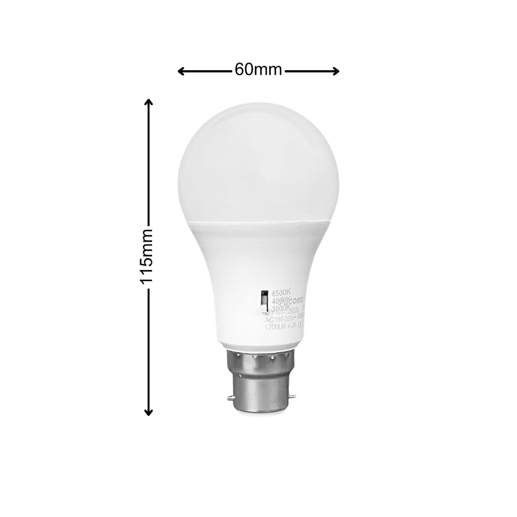 Dycorra LED A60 Bulb B22 12W Switch CCT Day Cool Warm 220V Bright Energy Saving Frosted Screw