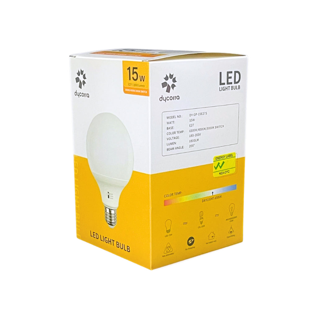 Dycorra LED G95 Bulb E27 15W Switch CCT Day Cool Warm 220V Bright Energy Saving Frosted Screw