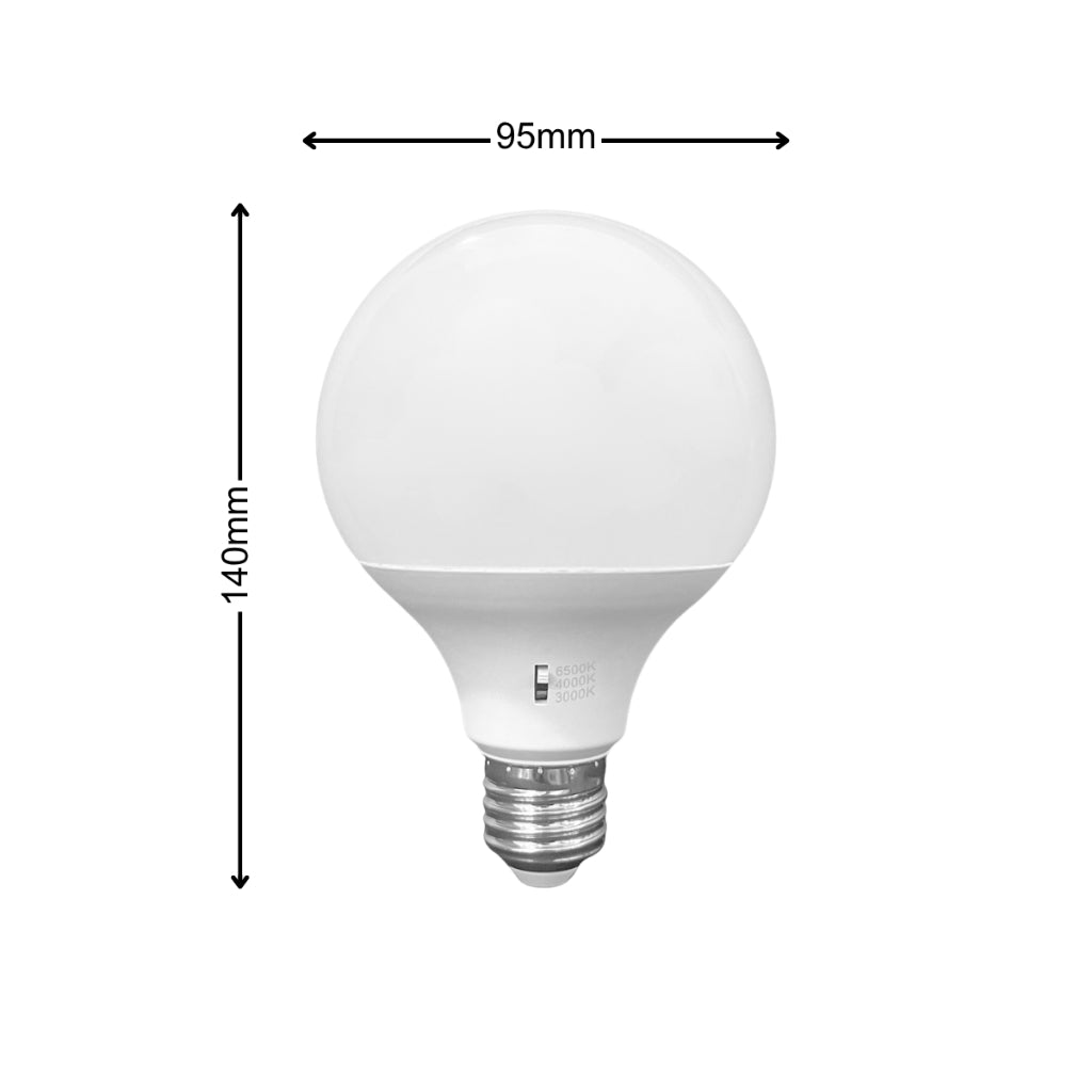 Dycorra LED G95 Bulb E27 15W Switch CCT Day Cool Warm 220V Bright Energy Saving Frosted Screw