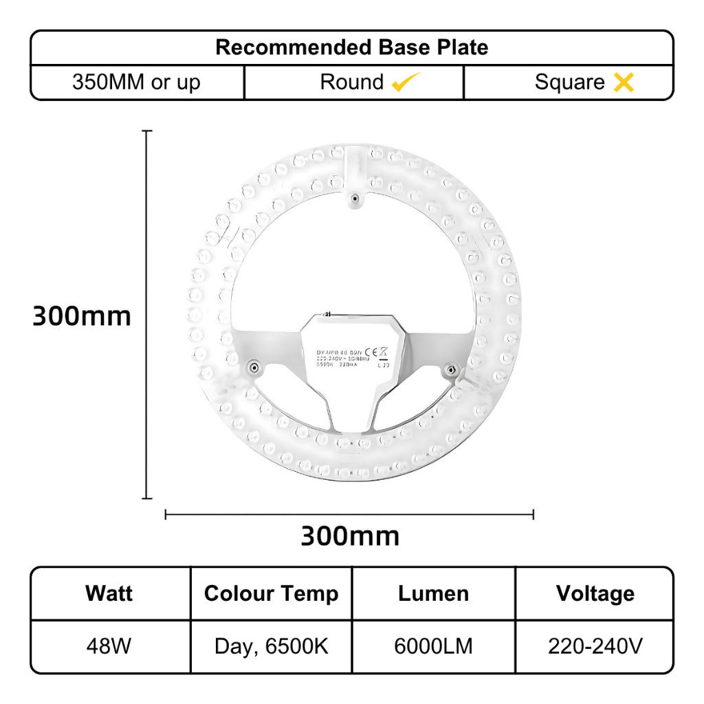 Dycorra LED Magnetic Panel Module 48W Day Dimmable 3-Levels Ceiling Light Replacement